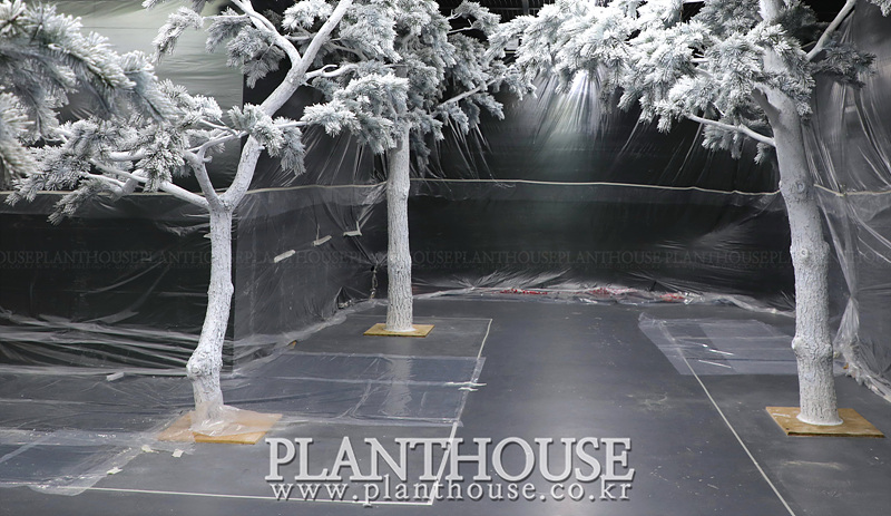 하얀색 인조소나무 제작