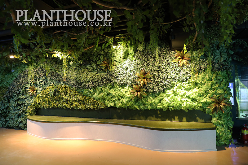 아쿠아리움 벽면 조화 연출