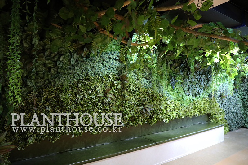 아쿠아리움 인조식물 벽면 장식